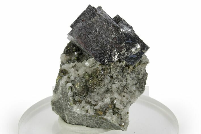 Cubic Galena with Chalcopyrite and Dolomite - Missouri #362854